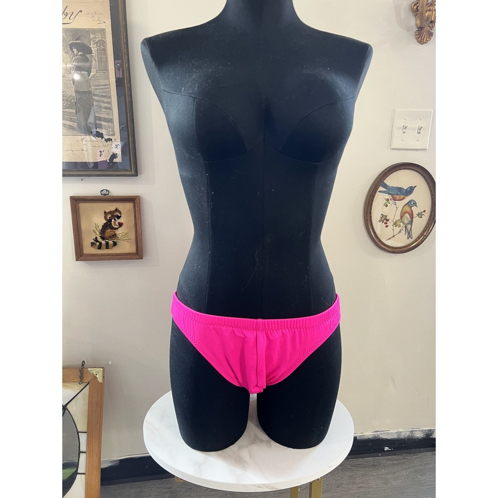 Vintage Hot Line Hot Pink Bikini Bottom Swimwear Swim Briefs Medium 80s 90s